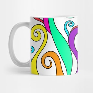 Pretty Colorful Funky Swirling Rainbow Spirals Pattern, made by EndlessEmporium Mug